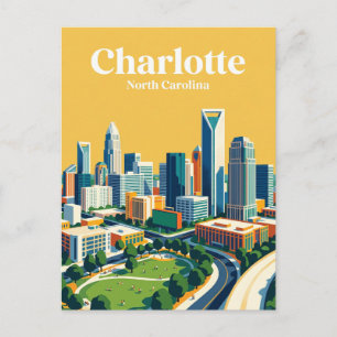Charlotte Skyline USA Postcard