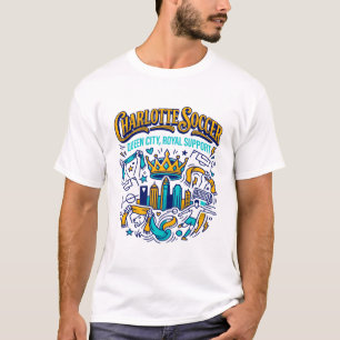 Charlotte Soccer Queen City Royal Support T-Shirt