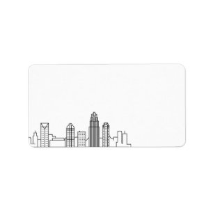 Charlotte Stylized Skyline   Blank Label