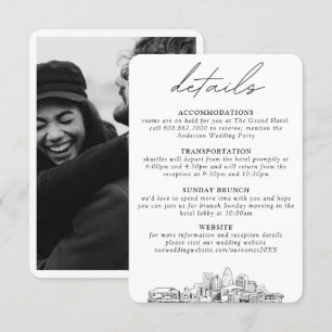 Charlotte Wedding Small Vertical Details Enclosure Card