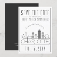 Charlotte Wedding | Stylised Skyline Save the Date