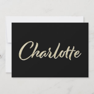 Charlotte white gold Handwriting Card