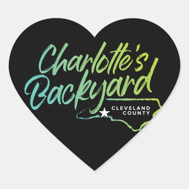 Charlotte's Backyard, NC Heart Sticker (Front)