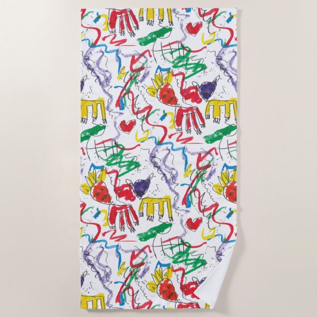 Charlotte's basquiat inspired beach towel (Front)