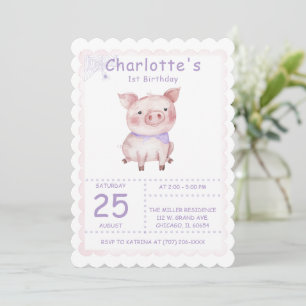 Charlotte's Web Birthday Party  Invitation