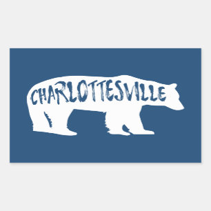 Charlottesville Virginia Bear Rectangular Sticker