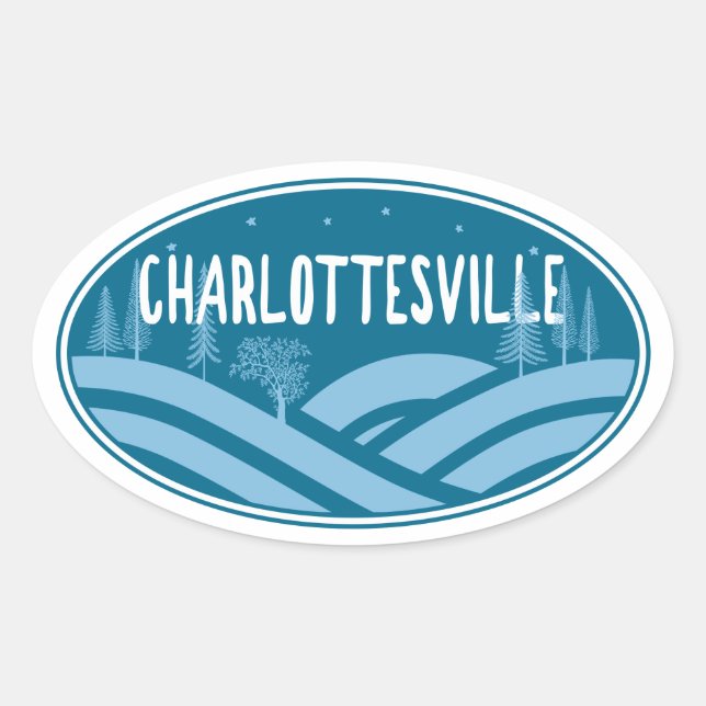 Charlottesville Virginia Outdoors Oval Sticker (Front)