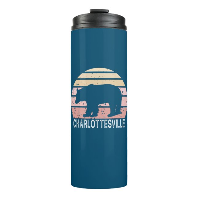 Charlottesville Virginia Retro Bear Thermal Tumbler (Front)