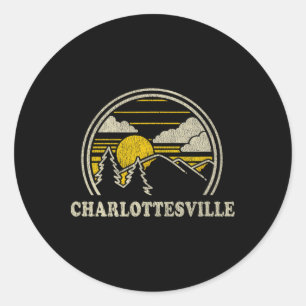 Charlottesville Virginia Va T Shirt Vintage Hiking Classic Round Sticker