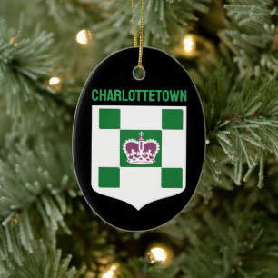 Charlottetown coat of arms - PEI Ceramic Tree Decoration