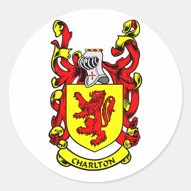 CHARLTON Coat of Arms Classic Round Sticker (Front)