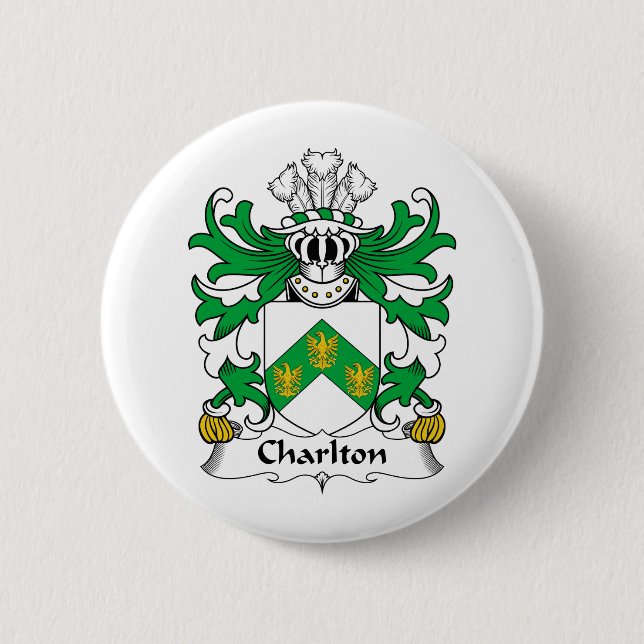 Charlton Family Crest 6 Cm Round Badge (Front)