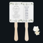 Charm Airy Watercolor Greenery Wedding Program  Hand Fan<br><div class="desc">Elegant design featuring watercolour airy leaves,  eucalyptus,  faux gold leaves borders. Use Personalise tool to add your info. Matching items could be found in my Ethereal Botanical Collection.</div>