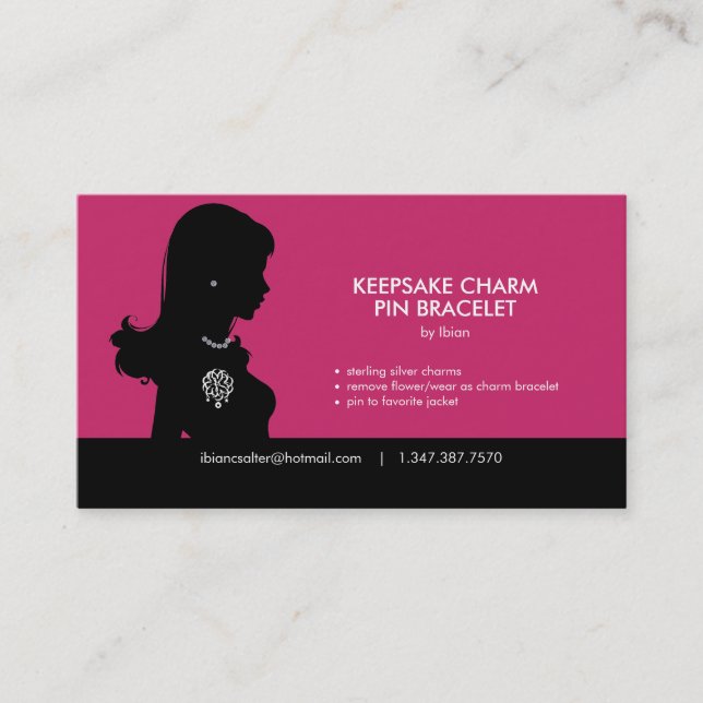 Charm Bracelet Business Card (Front)