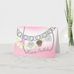 Charm Bracelet & Pearls Jewellery Birthday Card