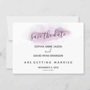 Charm Calligraphy Pink Watercolour Save The Date