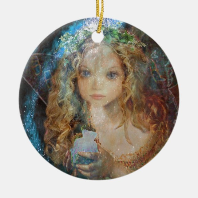 Charm - Fairy Angel with Fairy Dust Blessings Ceramic Tree Decoration (Front)