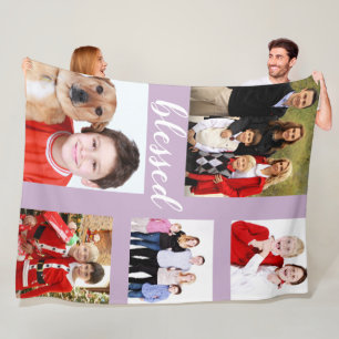 Charm Family Photo Collage Event anniversary Fleece Blanket