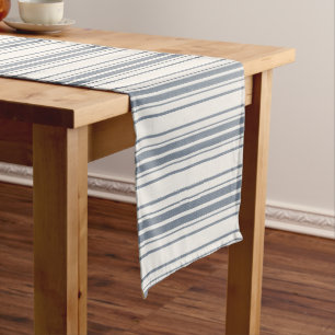 Charm French Farmhouse Blue and white Striped Long Table Runner
