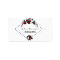 Charm Geometric Burgundy Floral Pine Navy Wedding