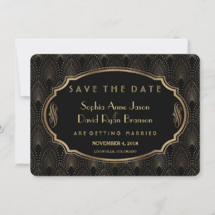 Charm Great Gatsby 20s Art Deco Save The Date