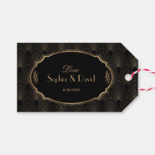 Charm Great Gatsby Vintage 1920s Art Deco Wedding Gift Tags