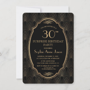 Charm Great Gatsby Vintage Art Deco Birthday Party Invitation