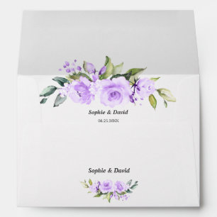 Charm Lavender Flowers Wedding Return Address Envelope