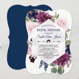 Charm Lavender Purple Floral Bloom Bridal Shower Invitation