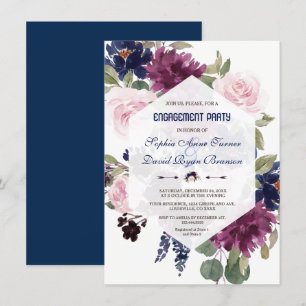 Charm Lavender Purple Floral Engagement Party Invitation