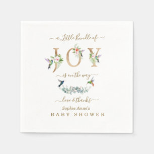 Charm Little Bundle Of Joy Hummingbird Baby Shower Napkin