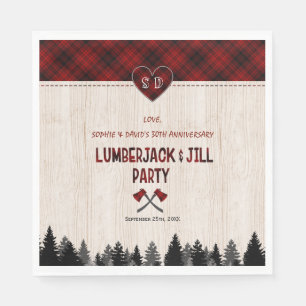 Charm LumberJack and Jill Wedding 30th Anniversary Napkin