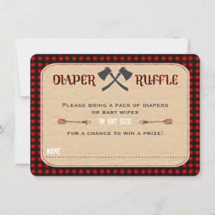 Charm Lumberjack Hunter Boy Diaper Raffle Ticket Invitation
