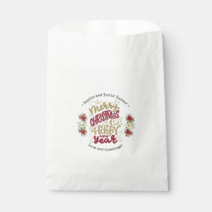 Charm Merry Christmas Happy New Year Typography Favour Bags