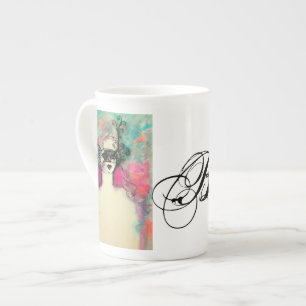 CHARM MONOGRAM BONE CHINA MUG