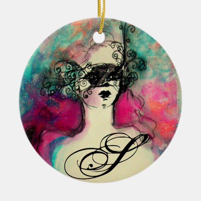 CHARM MONOGRAM CERAMIC TREE DECORATION (Front)