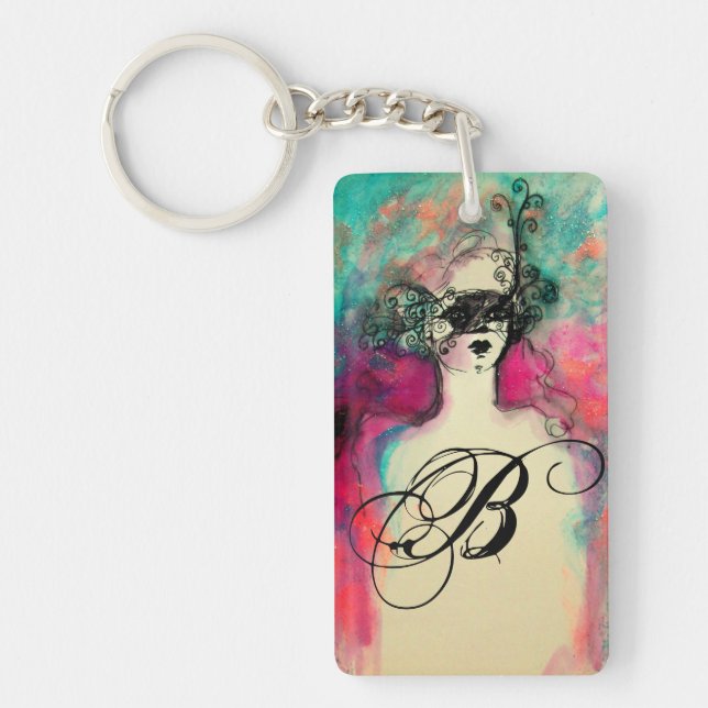 CHARM MONOGRAM / Mysterious Beauty with Mask Key Ring (Front)