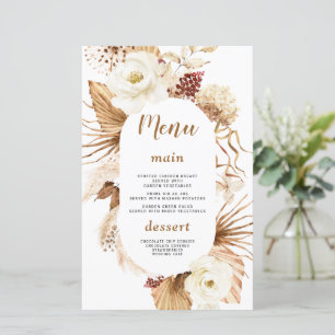 Charm Pampas Grass White Flowers Birthday Menu