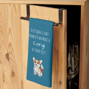 Charm Personality Adorable Playful Corgi-Themed  Tea Towel