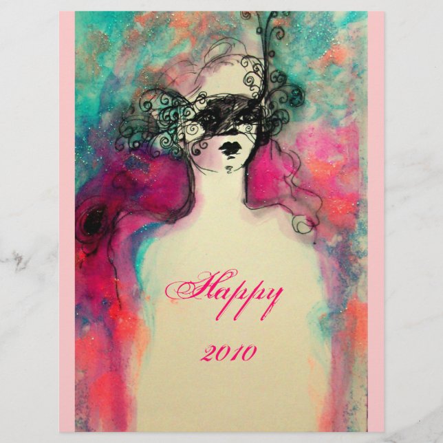 CHARM / Pink Gold Floral Sparkles Flyer (Front)