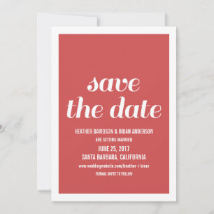 Charm Save the Date Invite, Red