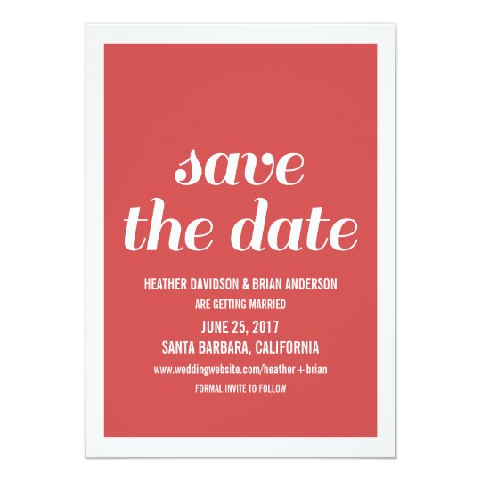 Charm Save the Date Invite, Red Card