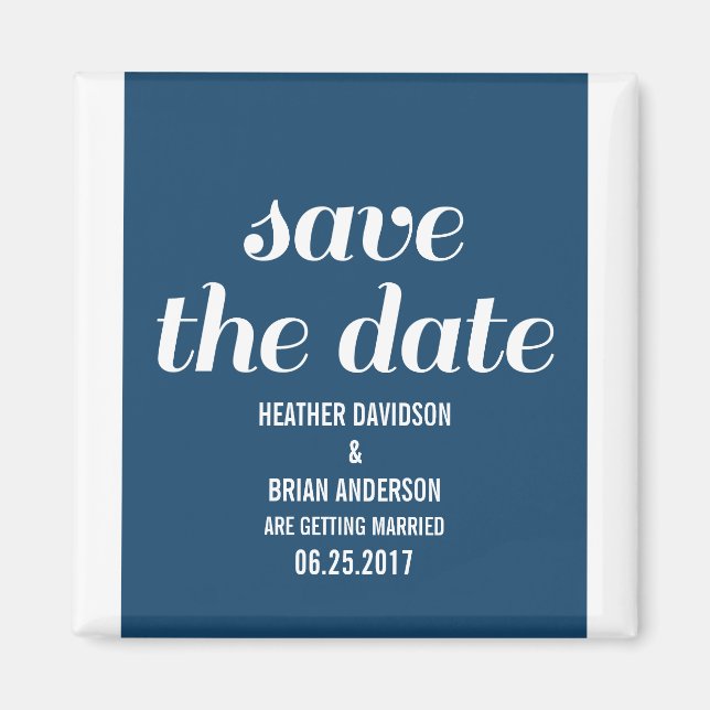 Charm Save the Date Magnet, Dark Blue Magnet (Front)