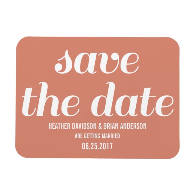 Charm Save the Date Magnet, Orange Magnet (Horizontal)