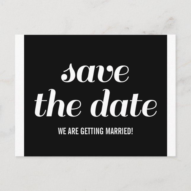 Charm Save the Date Postcard, Black Announcement Postcard (Front)