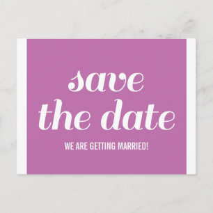 Charm Save the Date Postcard, Fuchsia Announcement Postcard