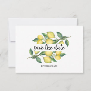 Charm Watercolor Lemon Tropical Save The Date