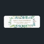 Charm Watercolour Eucalyptus Foliage Address Label<br><div class="desc">Modern design featuring watercolour eucalyptus foliage around a banner shape,  on white background; on the back initials and the same design. Use Personalize tool to add your info. Matching items could be found in my Eucalyptus Collection.</div>