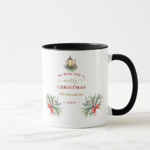 Charm We Wish You A Merry Christmas Wreath  Mug