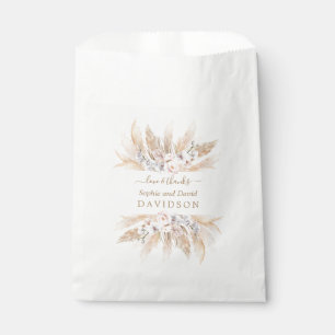 Charm White Orchid Pampas Grass Wedding  Favour Bags